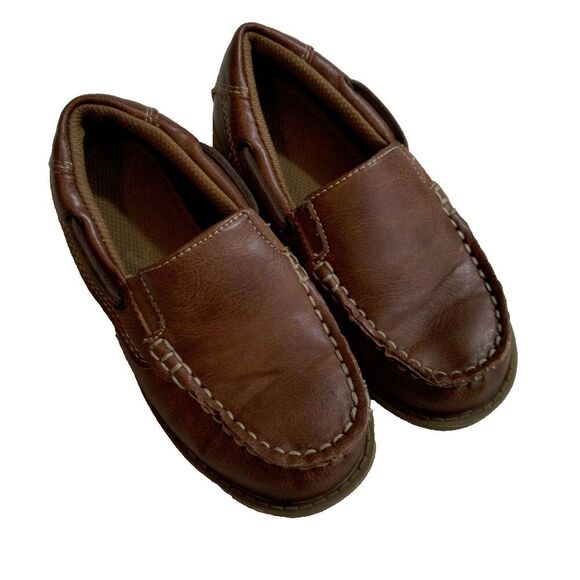 Boys Size 11 M Brown Slip-on Shoes Comfort Church School - Picture 1 of 7